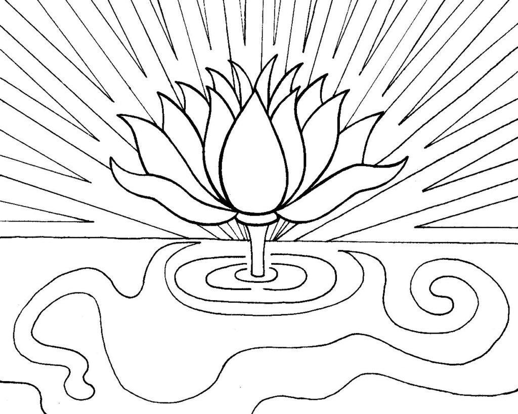 khyenkong-tharjay-w-lotus-flower-coloring-page